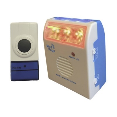 Medpage Wireless Doorbell Button with Flashing Light Alarm Receiver