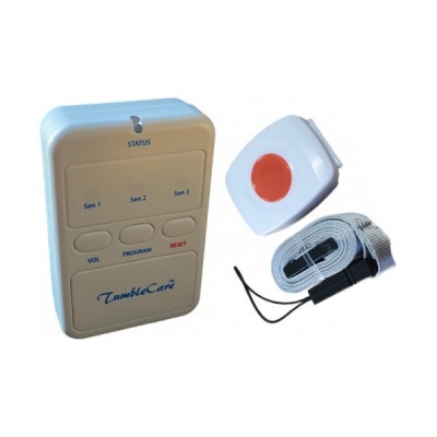 TumbleCare Waterproof Call Button Fall Sensor with Caregiver Alarm Pager Kit
