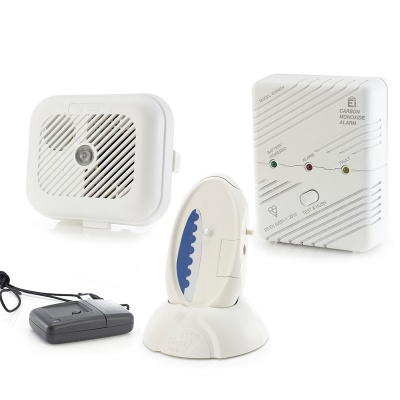 Care Call Smoke, Carbon Monoxide and Key Fob Transmitter Alarm System with Signwave