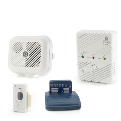 Care Call Smoke, Carbon Monoxide and Magnetic Door Alarm System with Pager