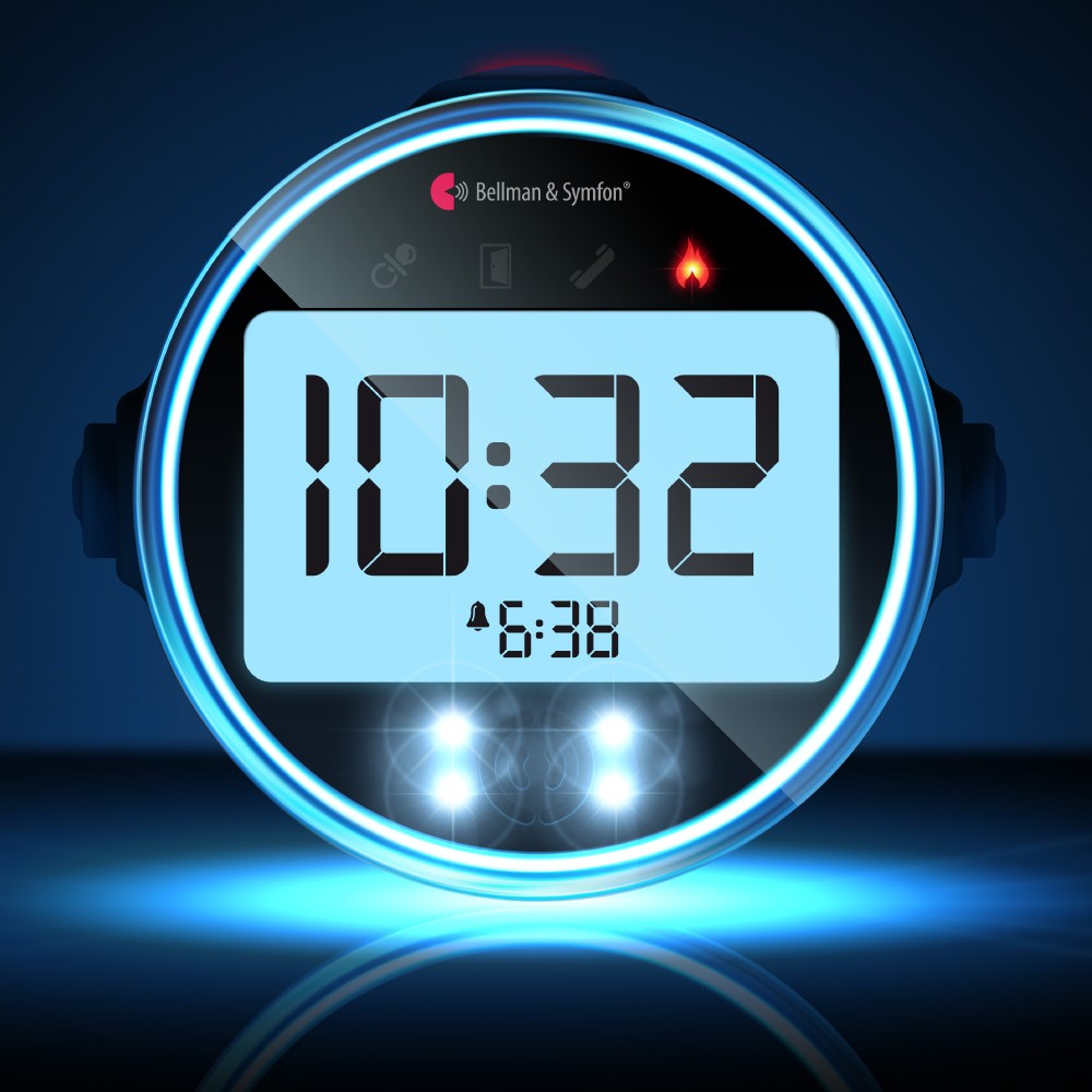 Bellman Deaf Alarm Clock Being Used At Night