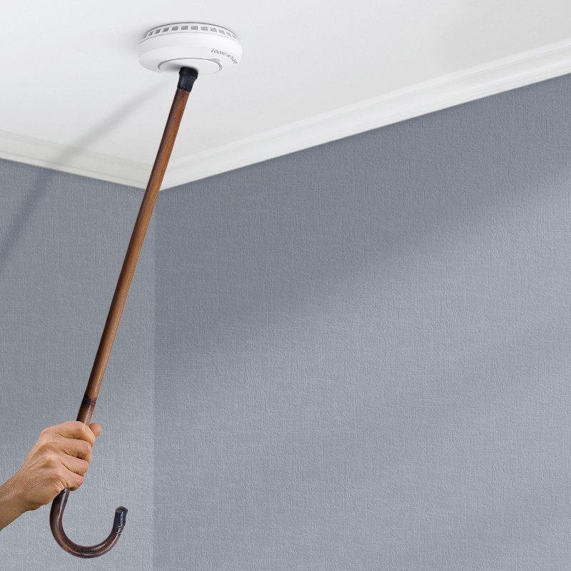 Walking Stick Testing the Bellman Optical Smoke Alarm with Heat Detector