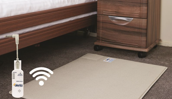 Alerta Wireless Mat in use Alerta Wireless Mat in use