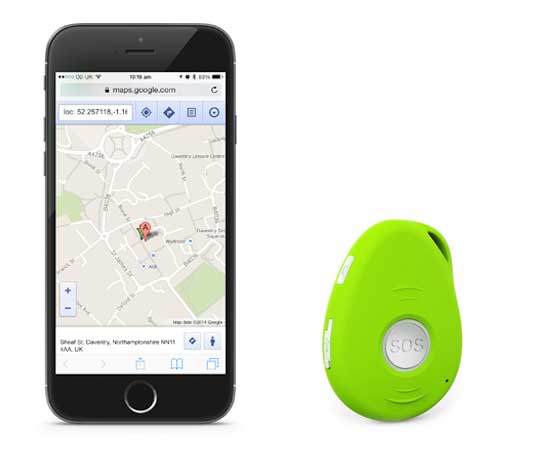 The Carephone GPS SOS Tracker shows location on Google Maps Carephone GPS SOS Tracker