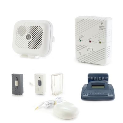 Silent Alert SA3000 Smoke, Carbon Monoxide, Telephone and Outdoor Doorbell Alarm Pack with Alarm Clock Charger