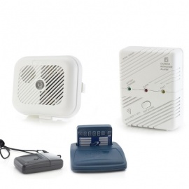 Care Call Smoke, Carbon Monoxide and Key Fob Transmitter Alarm System with Pager