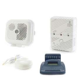 Silent Alert SA3000 Hard of Hearing Smoke and Carbon Monoxide Alarm Pack with Alarm Clock Charger