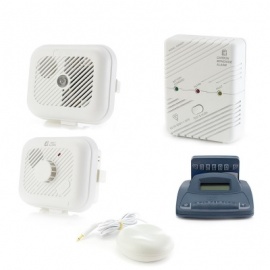 Silent Alert SA3000 Smoke, Carbon Monoxide and Heat Alarm Pack with Alarm Clock Charger