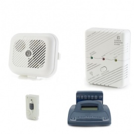 Silent Alert SA3000 Smoke, Carbon Monoxide and Door Alarm Pack with Alarm Clock Charger