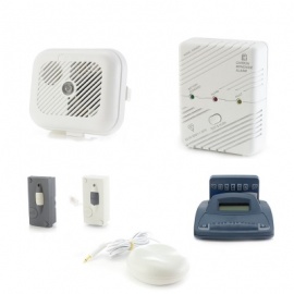 Silent Alert SA3000 Smoke, Carbon Monoxide, Telephone and Doorbell Alarm Pack with Alarm Clock Charger